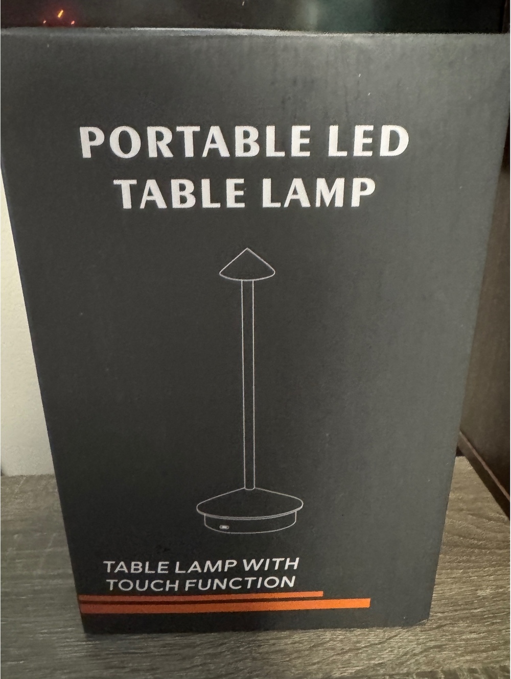 Portable LED Table Lamp with Touch Control and Stepless Dimming, Black